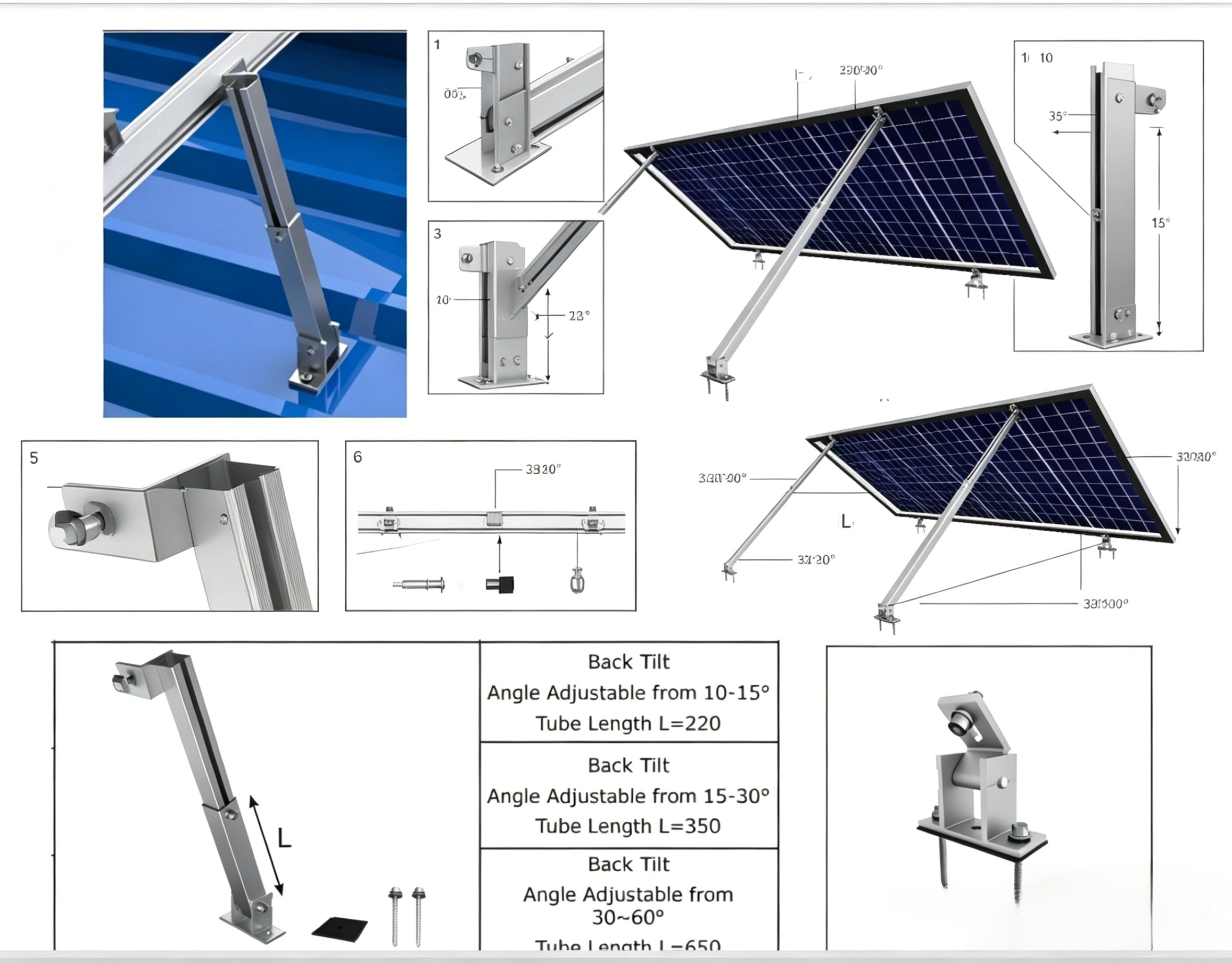 roof solar adjustable tilt up mounting system roof solar adjustable tilt up mounting system